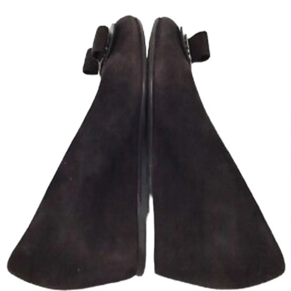 STUART WEITZMAN Beaudelair Brown Suede Wedge Shoes Size 7.5